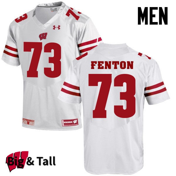 Wisconsin Badgers Men's #73 Alex Fenton NCAA Under Armour Authentic White Big & Tall College Stitched Football Jersey FS40U71YZ